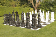 Giant 90cm Outdoor Mega Chess Set with Board Mat | UV-Treated Garden Chess