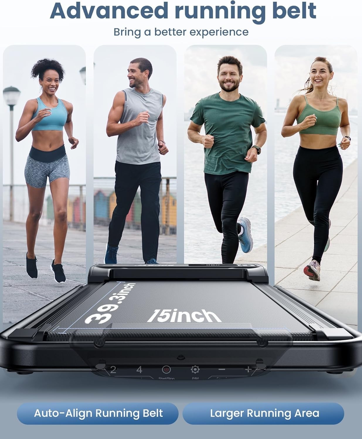 Foldable Treadmill 9% Incline, 2.5HP Smart Home Running Pad 1-12KM/H