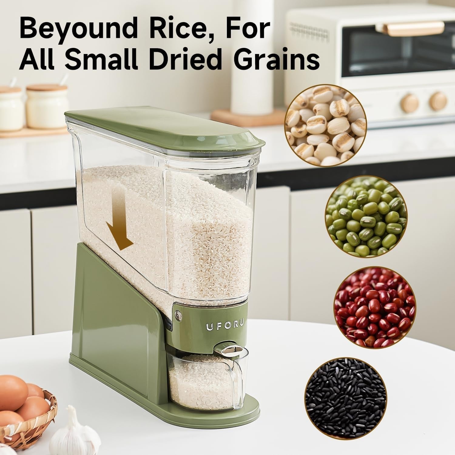 11LBS Slim Rice Dispenser BPA Free Airtight Bin