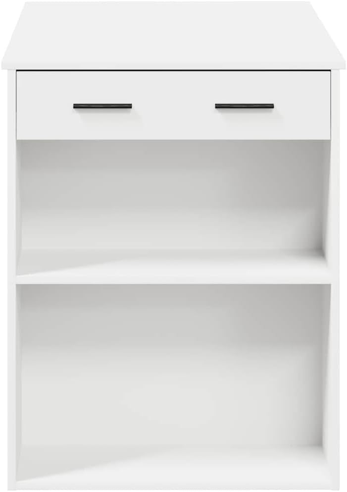White Desk 102x62cm with Drawer & Shelf Modern Computer Study Table Office