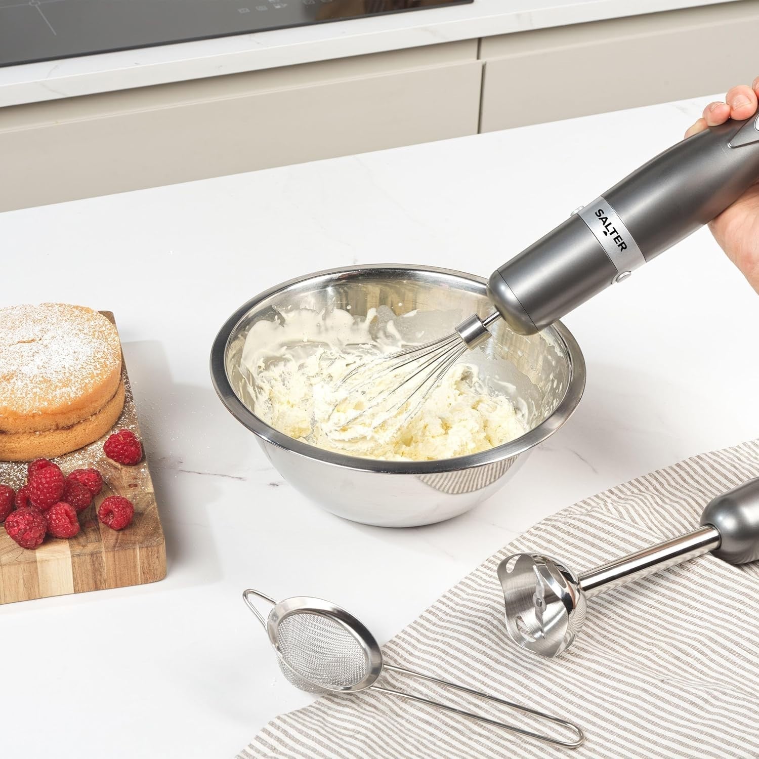 3-in-1 Hand Blender Set | Whisk, Food Processor & Chopper, 500ml Bowl