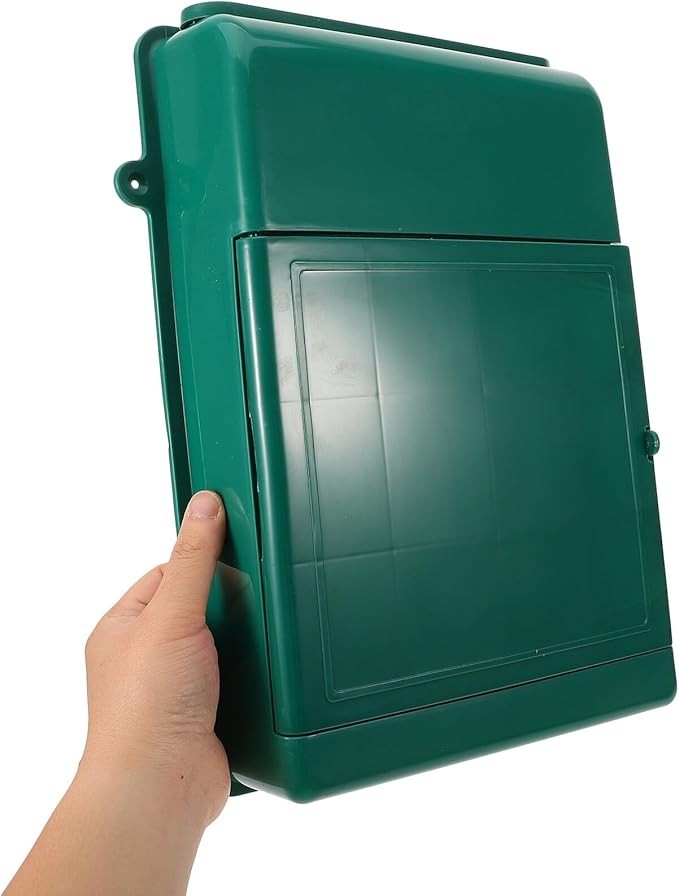 Weatherproof Wall Mounted Mailbox Outdoor Plastic Letter Box Green – Easy Instal