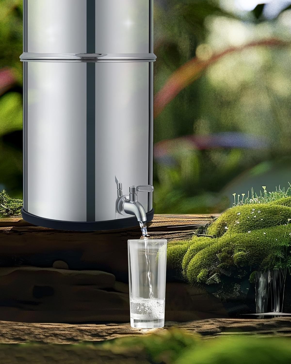 Gravity Fed Water Filter 8.5L Stainless Steel Countertop Purifier NSF