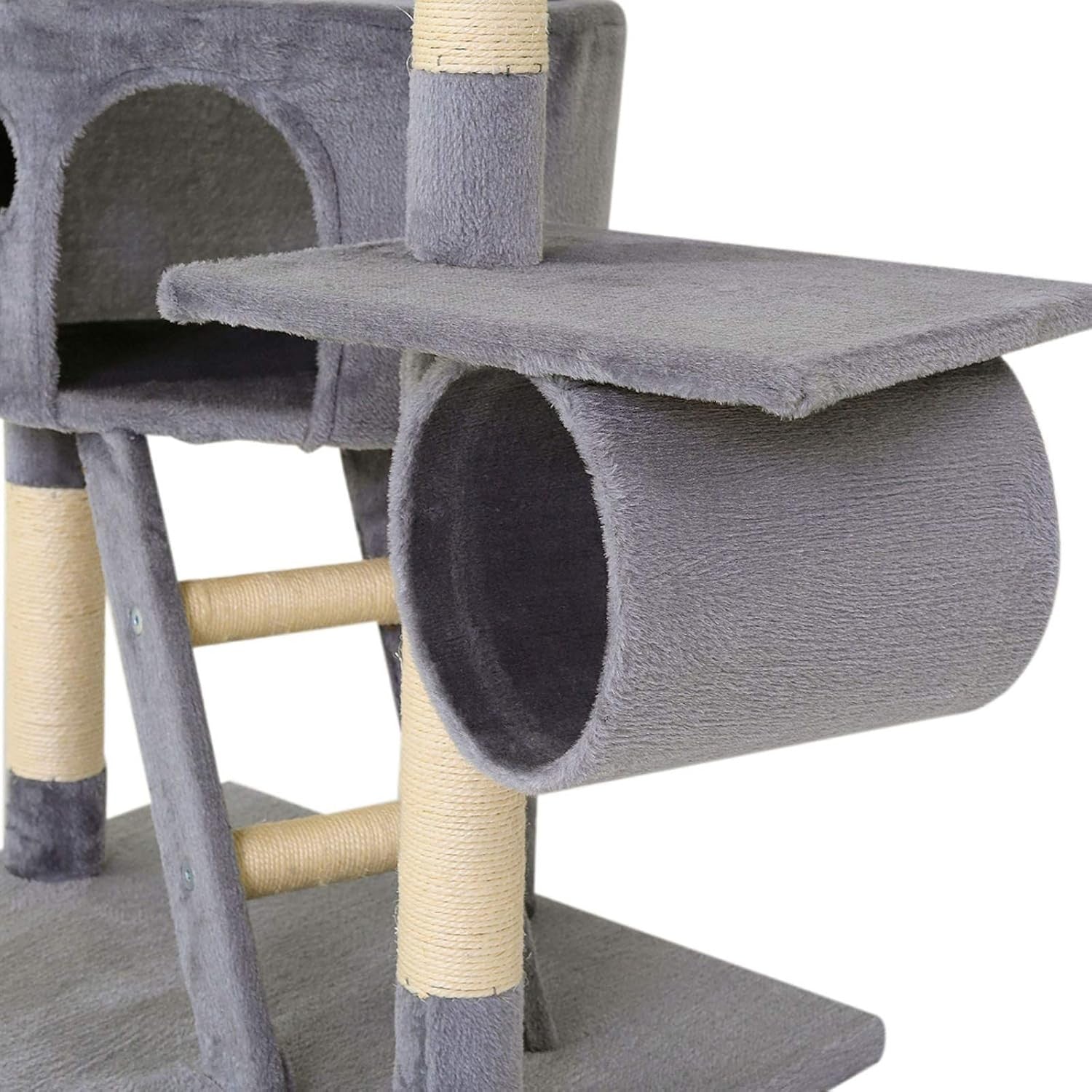 Floor to Ceiling Cat Tree Tower Adjustable 240–260cm Multi Level Scratching Post