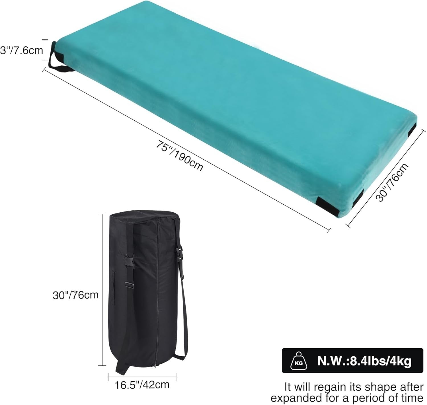 Foldable Memory Foam Camping Mattress Portable Sleeping Pad with Zipper Cover