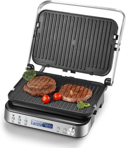 4-in-1 Panini Press Grill 2000W Waffle Sandwich 33x35cm Silver