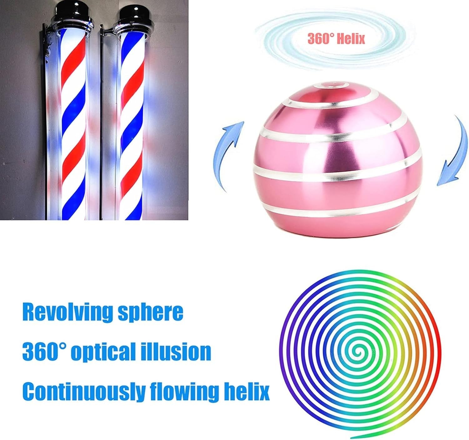Metal Kinetic Spinning Desk Toy Optical Illusion Stress Relief Fidget