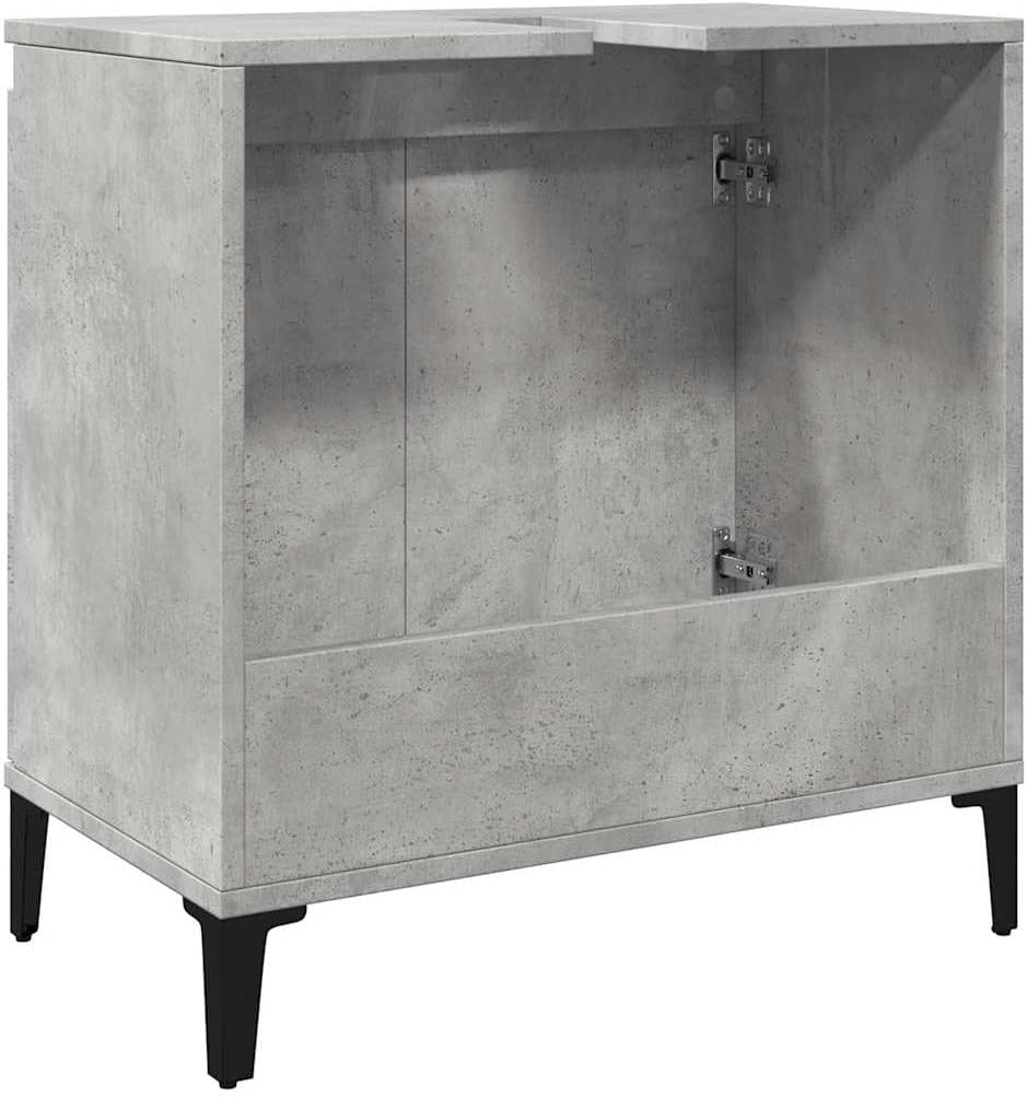 Concrete Grey Under Sink Cabinet 58x33x60cm Modern Bathroom Vanity Unit
