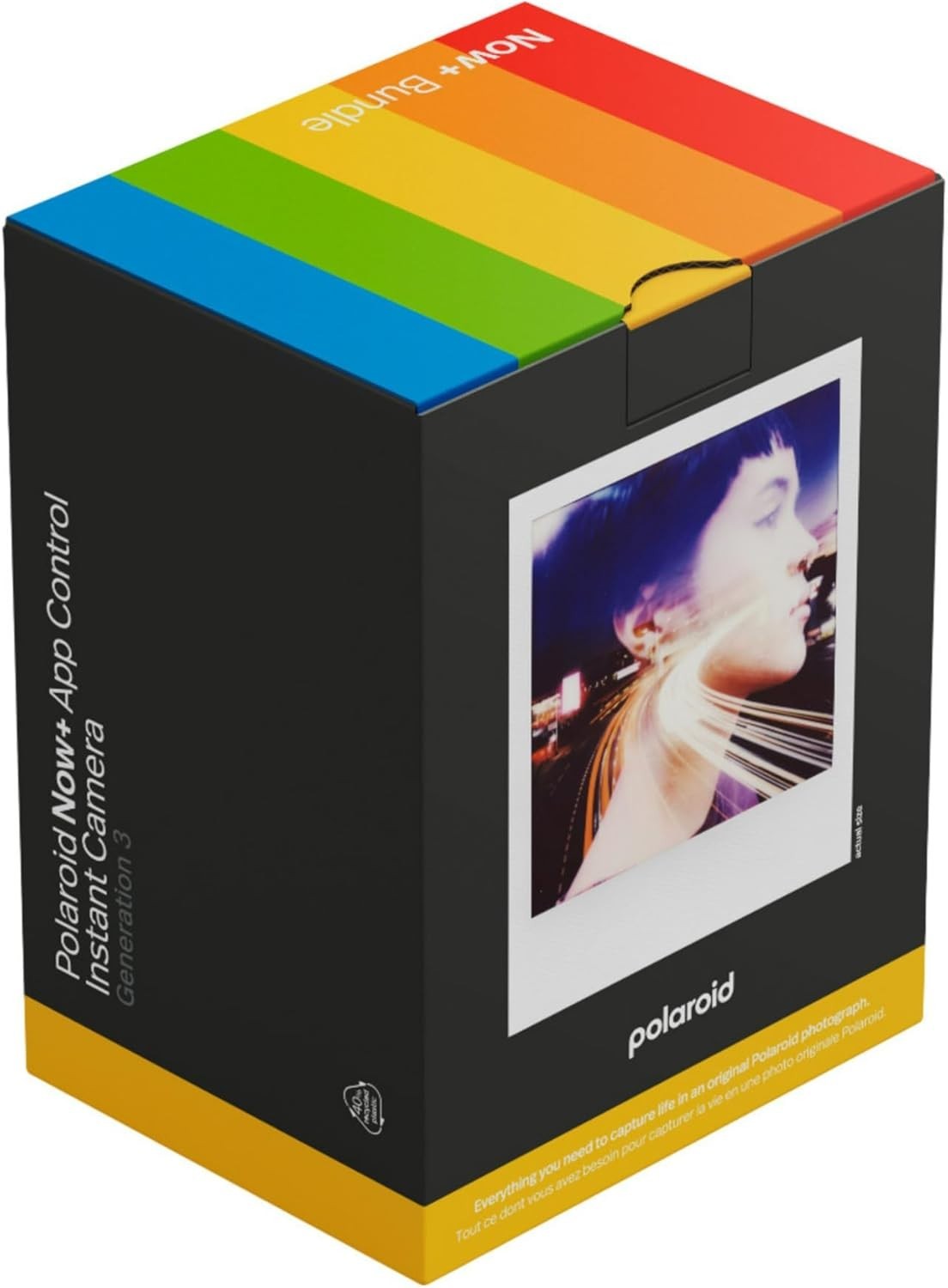 Instant Camera Bundle Dual Lens Autofocus Color Film 8 Photos Black