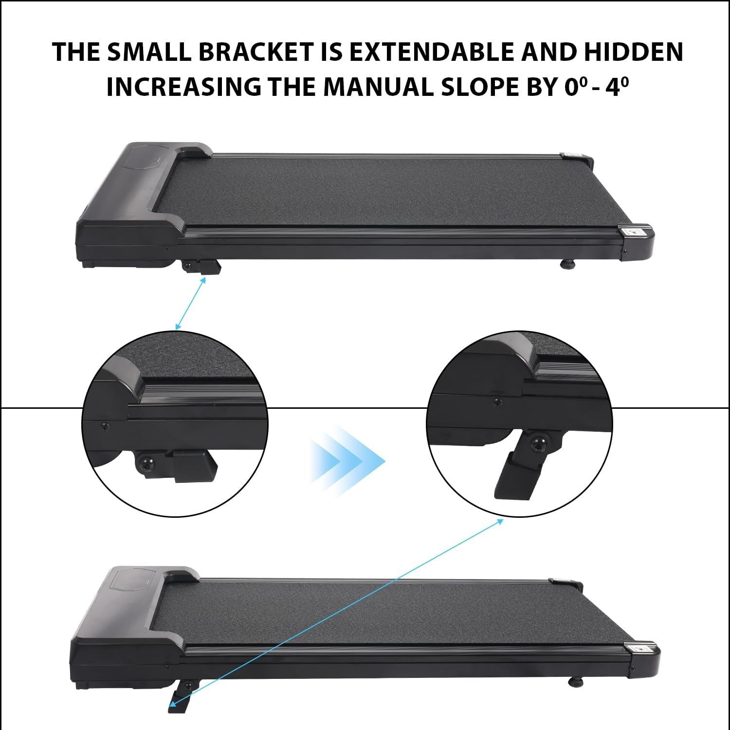 Portable Foldable Walking Treadmill 6km/h Incline LED Display Home Office