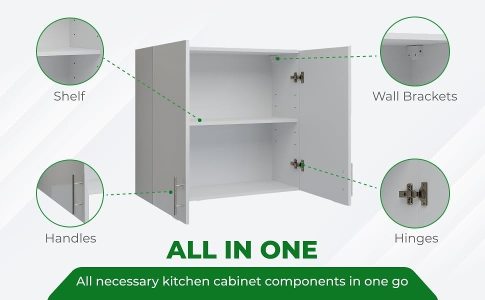 Space-Saving 80cm White Gloss Kitchen Wall Cabinet – Easy Install & Durable