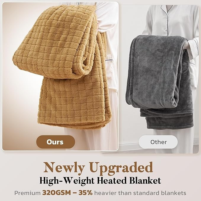 Electric Heated Throw Blanket 130x180cm Auto Shut Off Soft Fleece Sofa