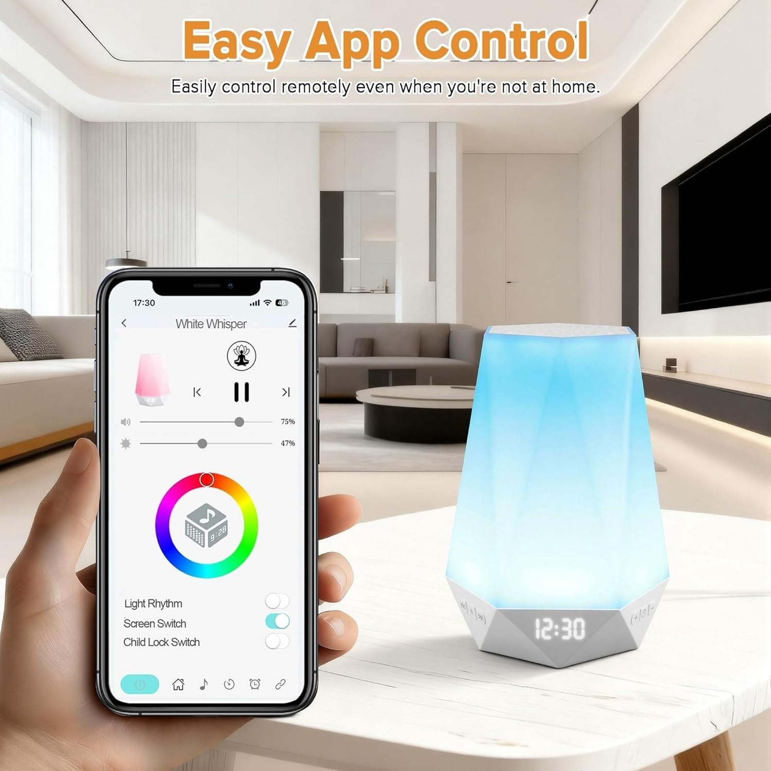 Smart White Noise Machine – 32 Soothing Sounds, Night Light & Timer