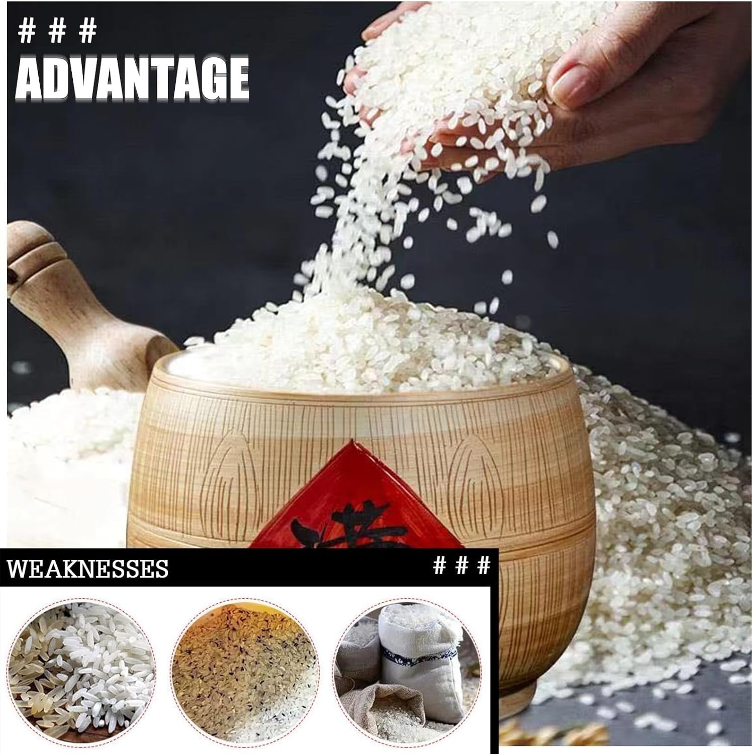 5KG Ceramic Rice Storage Jar Airtight Grain Barrel Kitchen Food Container