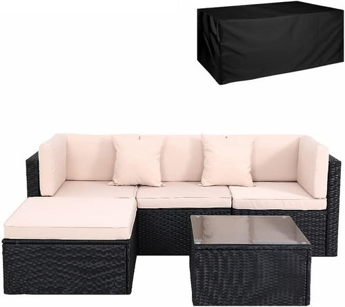 4-Seater Rattan Garden Sofa Set Outdoor Patio Modular Lounge with Cushions