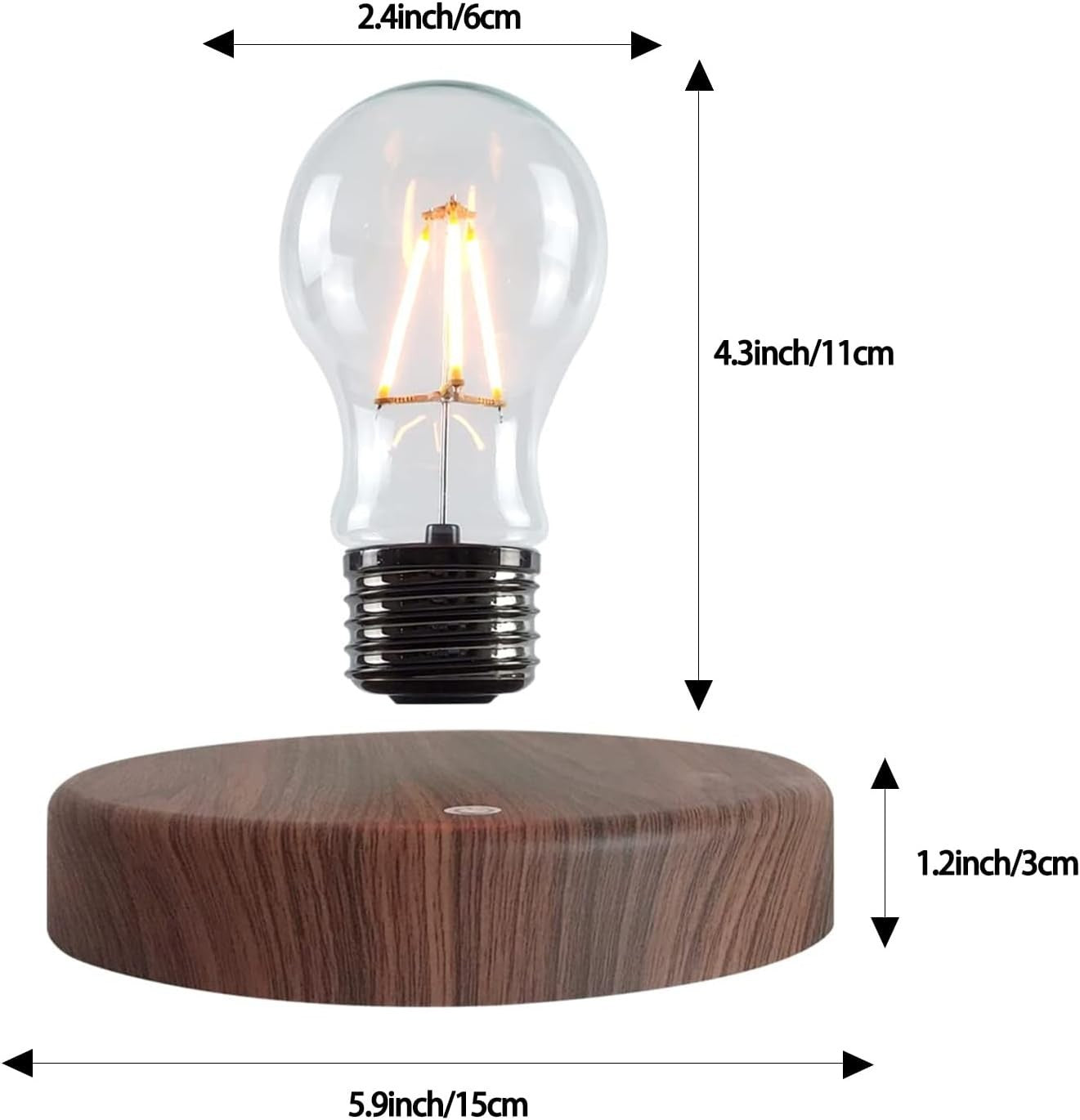 Magnetic Levitating LED Desk Lamp, 360° Rotating Floating Table Light