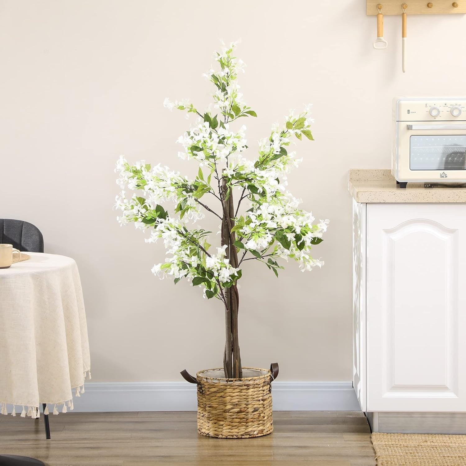 150cm Honeysuckle Flower Tree Artificial Plant White Blossoms Indoor Nursery Pot
