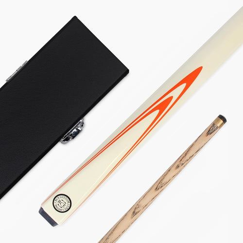 57in Snooker Pool Cue 2 Piece Centre Joint 9.5mm Tip Case Set