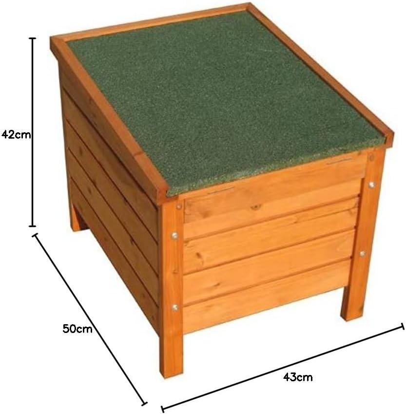 Wooden Rabbit Hide House with Lockable Door & Easy Clean Top 50x42x43cm