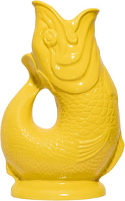 Yellow XL Gluggle Jug 1.4L – Ceramic Fish Water Pitcher, Wine & Cocktail Decante