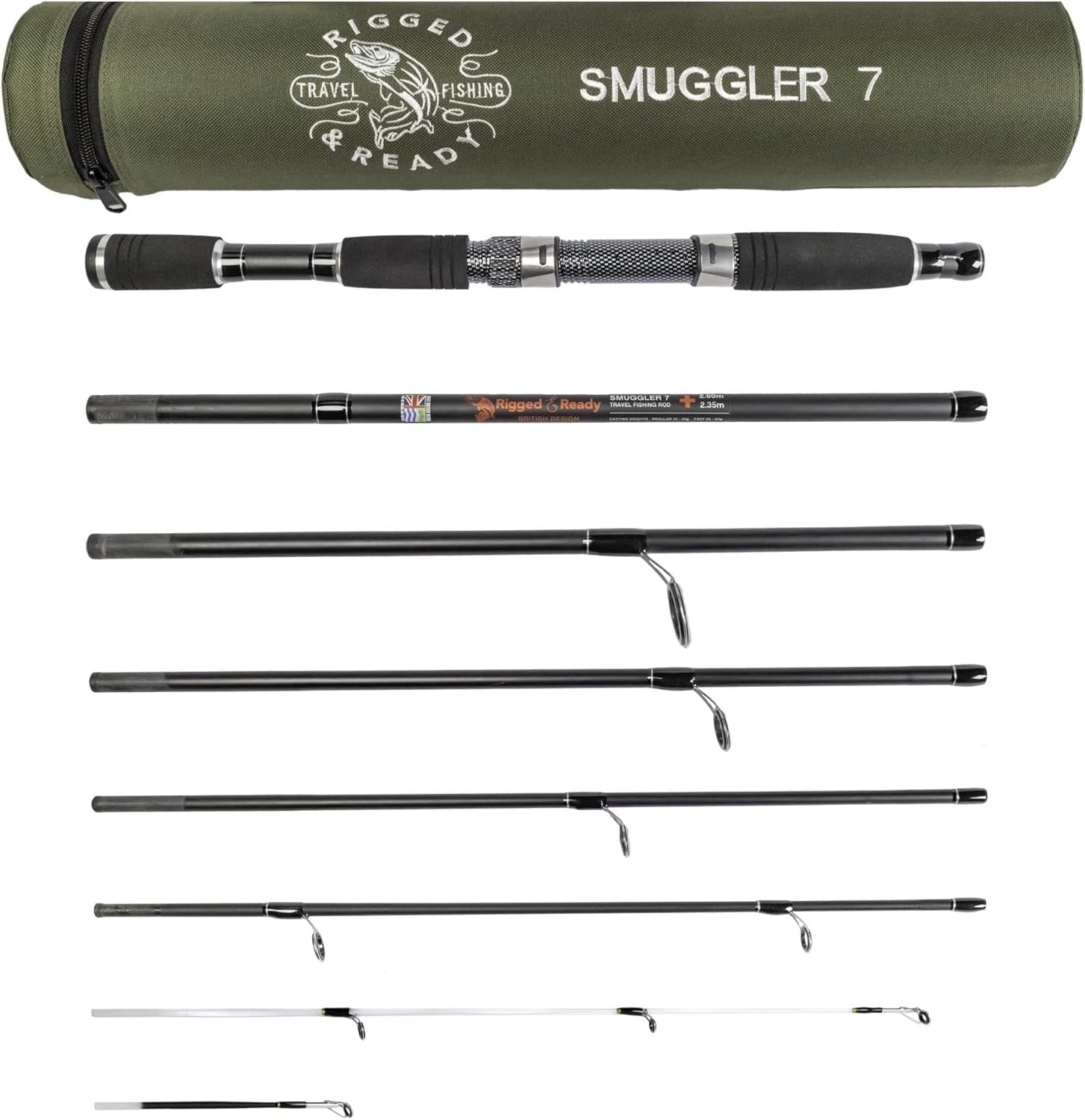 Compact Travel Fishing Rod Combo – 2 Tips, Spin & Freshwater/Saltwater