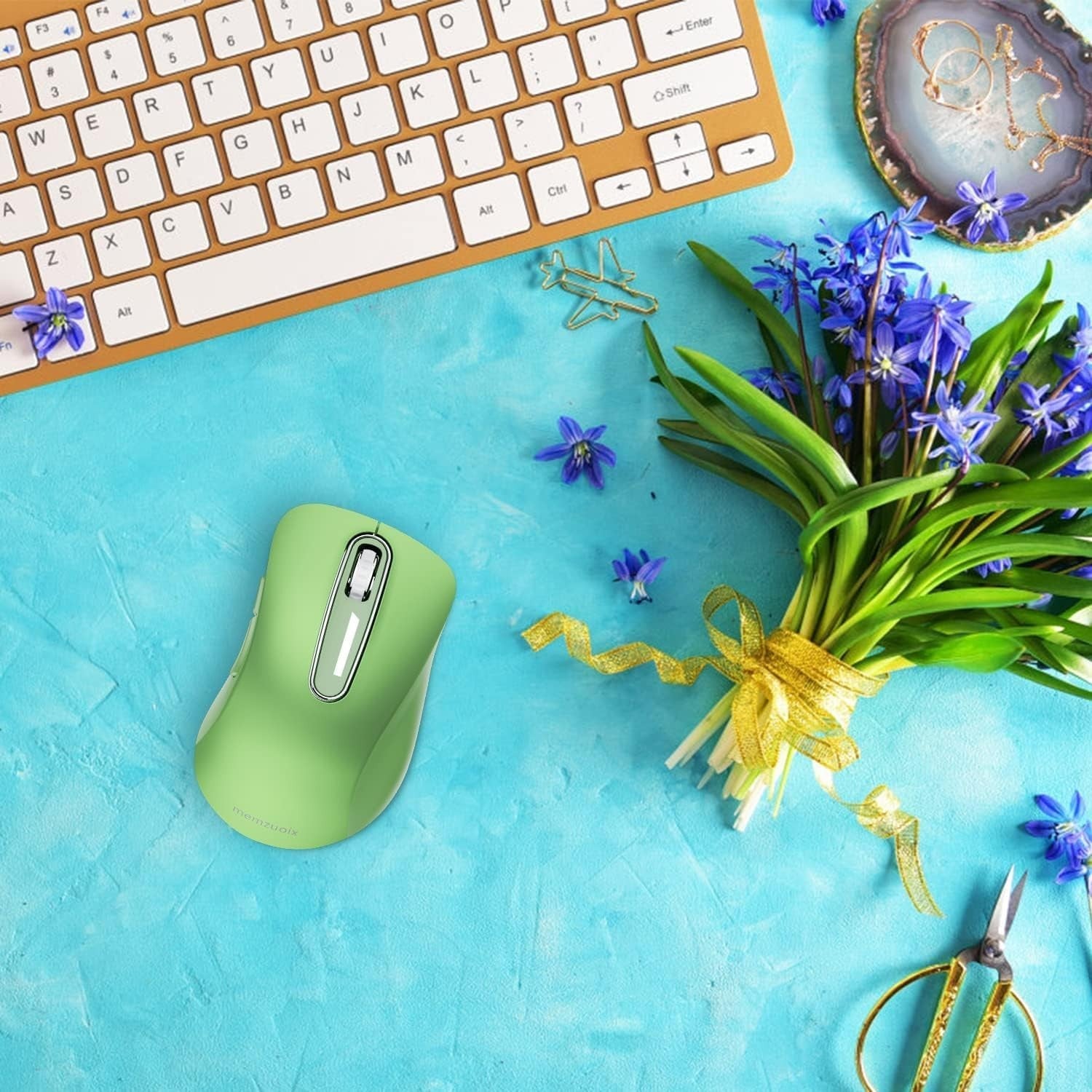 Wireless Mouse 2.4G 1400 DPI Optical USB Ergonomic Laptop PC Green