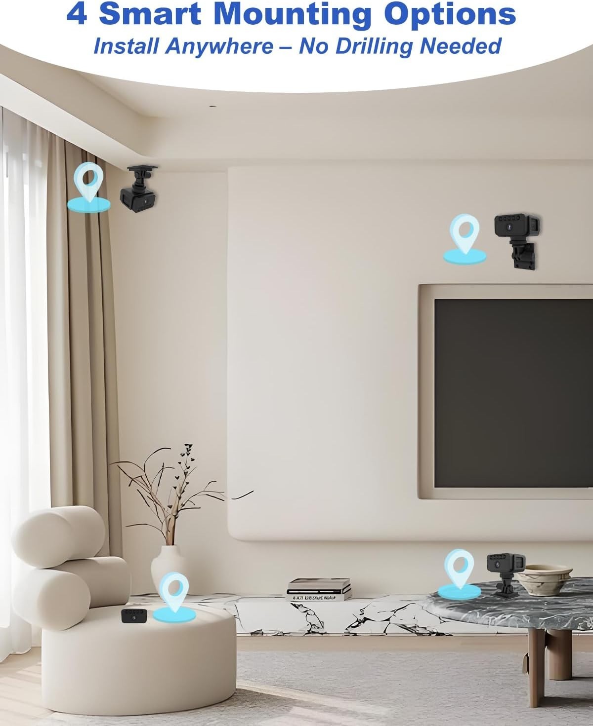 4K Mini Security Camera No WiFi Wireless Night Vision Motion Sensor