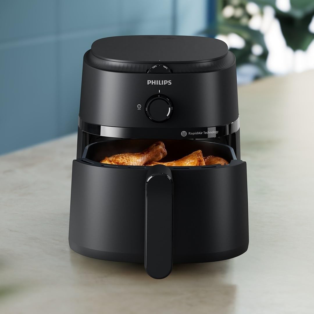 Oil Free Air Fryer 4.2L 1500W Black Countertop Fast Cooking