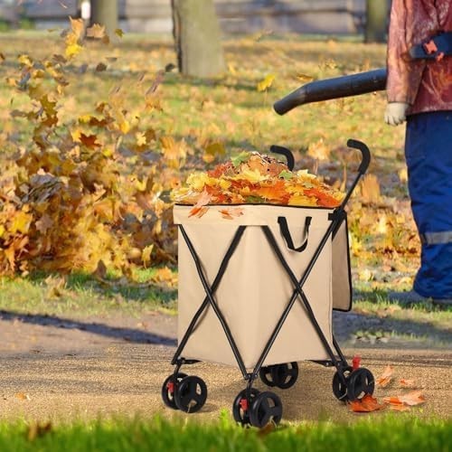 Heavy Duty 4 Wheel Shopping Trolley Foldable Steel Cart 120lb