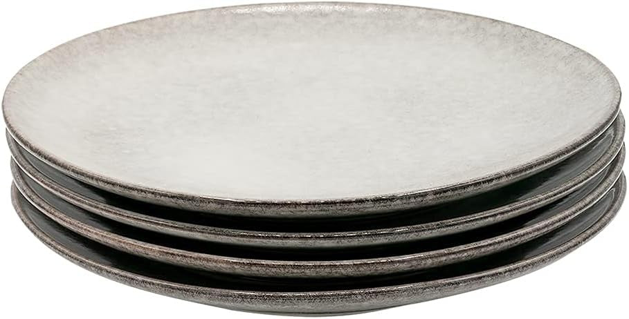16pc Grey Stoneware Dinner Set Plates Bowls Microwave Dishwasher Safe
