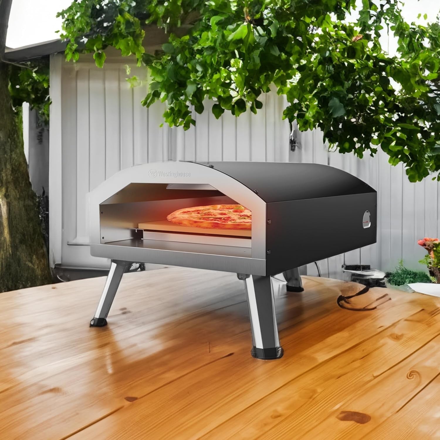 Electric Pizza Oven 12" | Indoor Outdoor BBQ Pizza Maker w/ Stone Plate 2200W