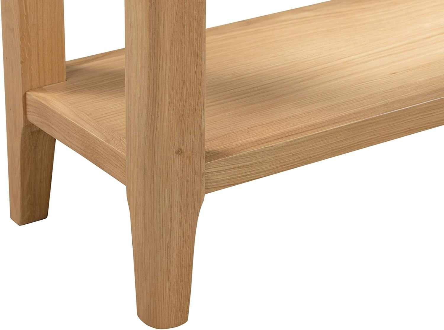Solid Oak Console Table with Drawers & Shelf, Durable & Classic Design