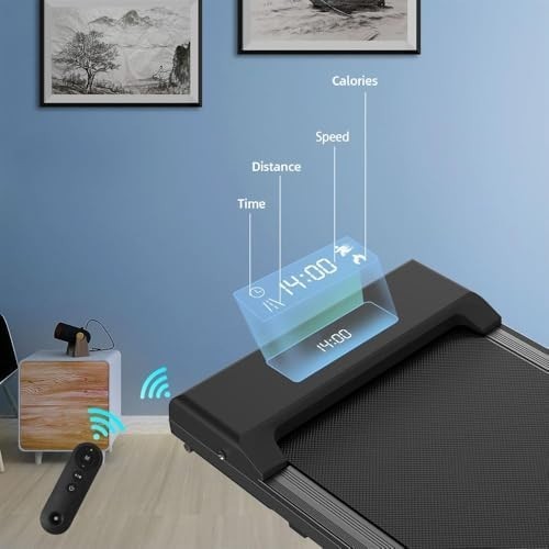 Under Desk Walking Pad Treadmill 1-10km/h 2.5HP LED Shock Absorption