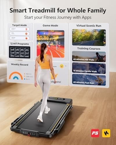 Foldable Walking Treadmill 12KM/H 10% Incline Home Gym LED Remote