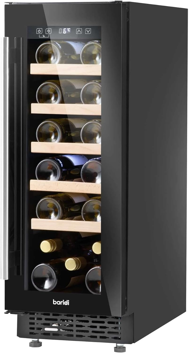 Slim Built In Wine Cooler 30cm Under Counter Fridge Touch Control 20 Bottle