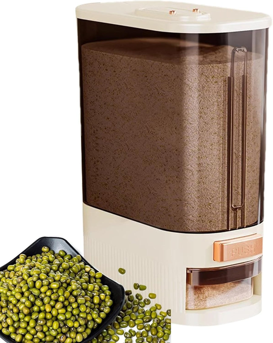 10KG Rice Dispenser Airtight 22L Transparent Grain Bin