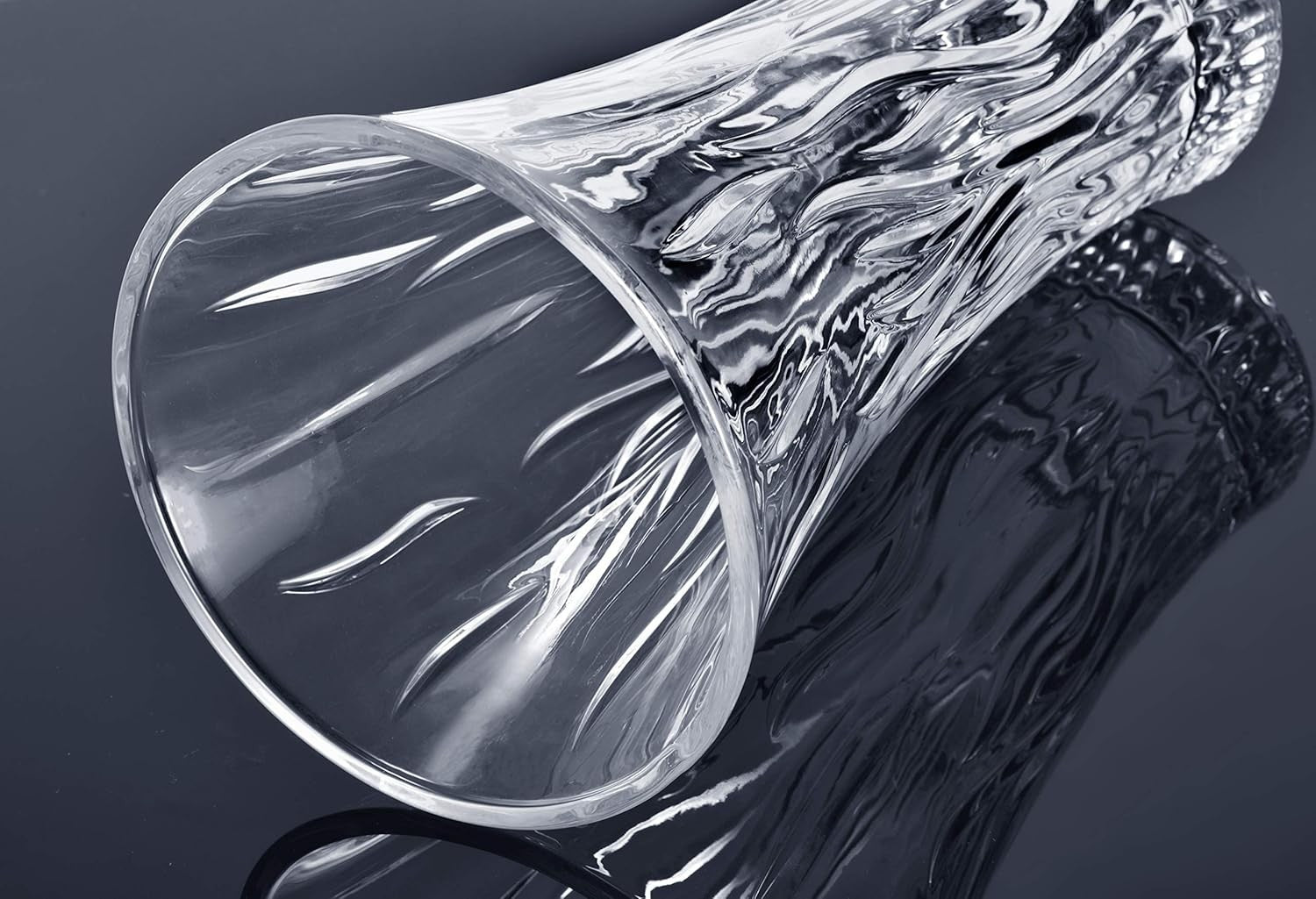 12 Inch Crystal Glass Flower Vase Tall Clear Modern Table Centerpiece Decor