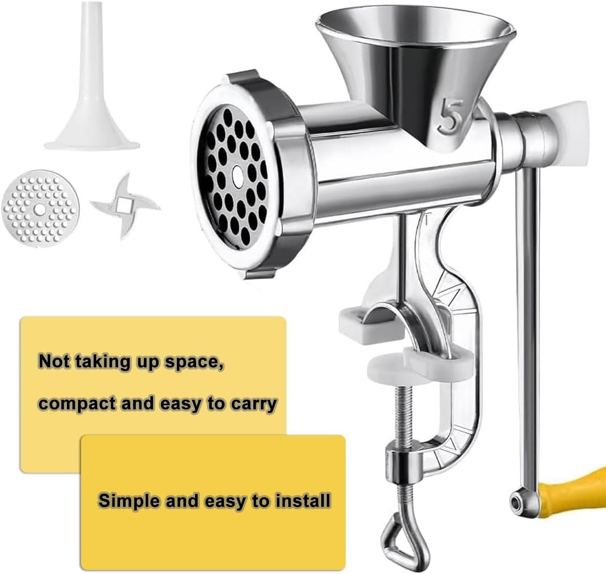 Manual Meat Grinder Sausage Stuffer Stainless Steel Mincer Clamp