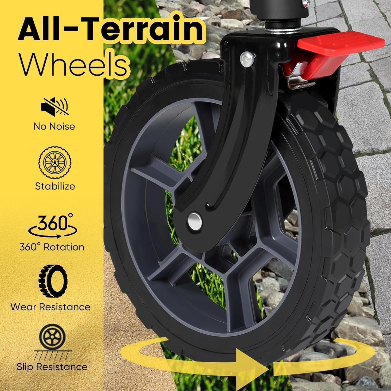 Grey Heavy Duty 135L Folding Festival Trolley All-Terrain Wagon 150kg Capacity