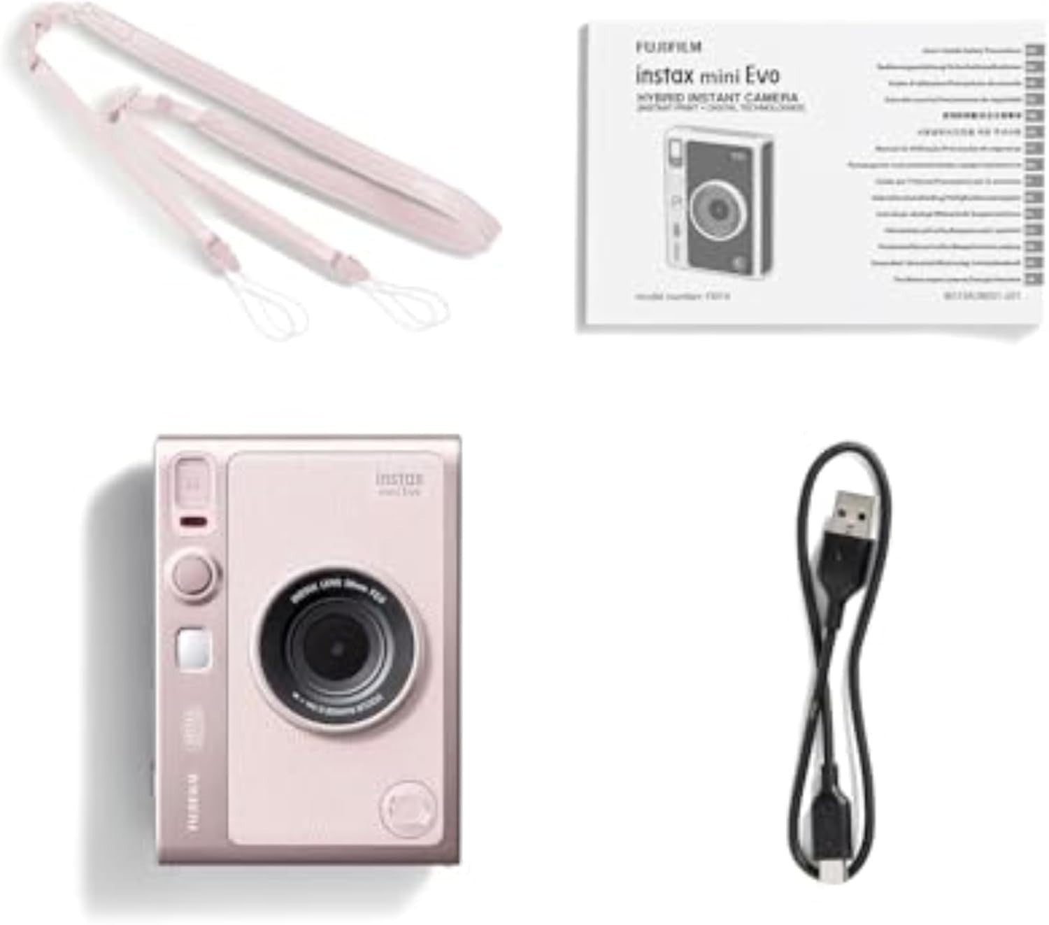 Hybrid Instant Camera Printer Rose Bluetooth LCD Screen 100 Effects