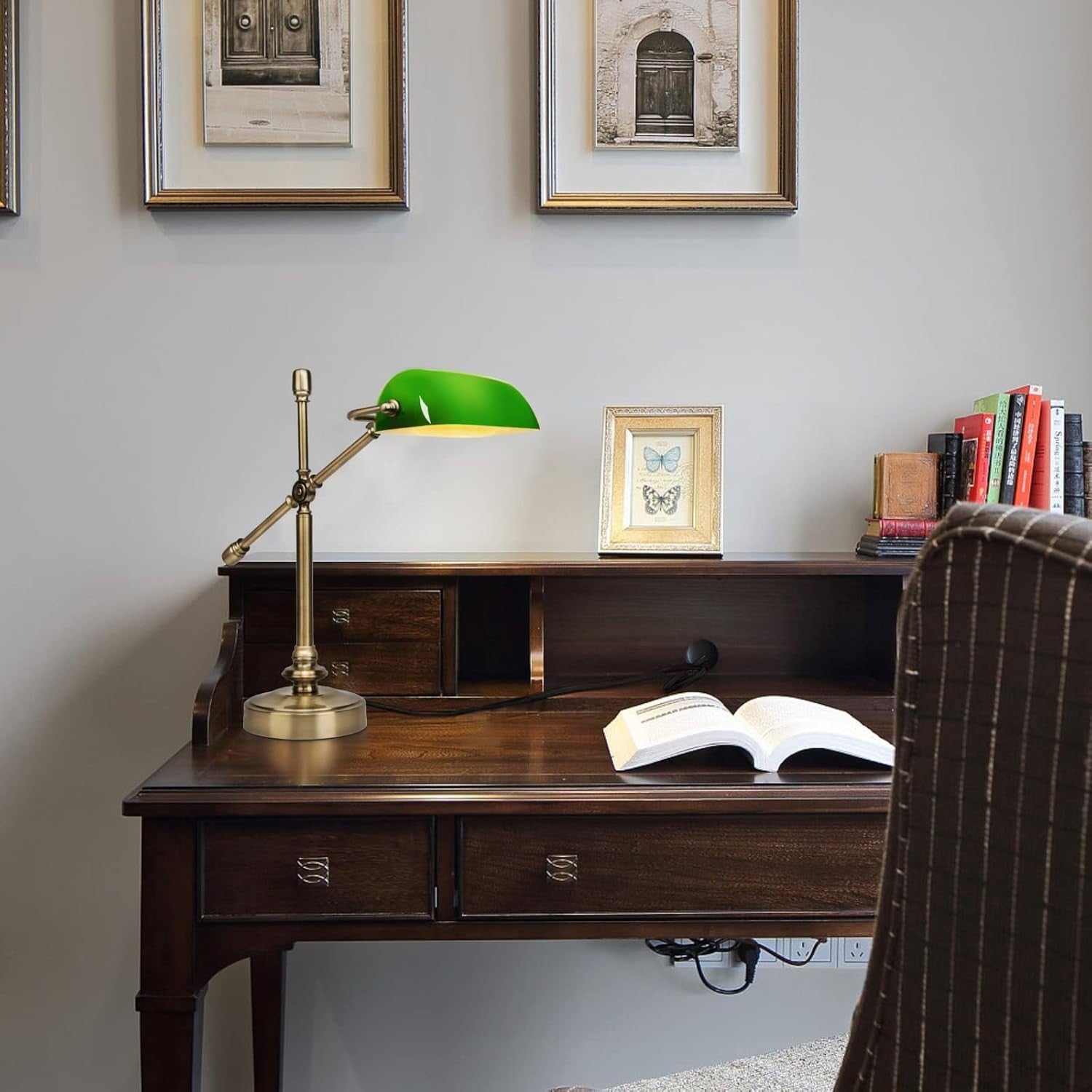 Touch-Sensitive Vintage Desk Lamp with USB Ports & Adjustable Arm