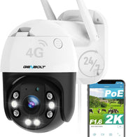 4G LTE Security Camera 2K PTZ CCTV No WiFi Auto Tracking PoE