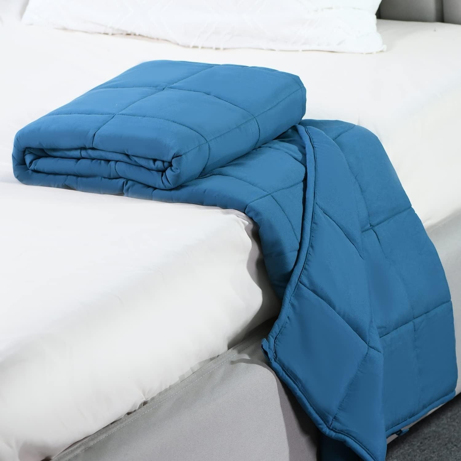 Teal Blue Weighted Blanket 150x200cm 9kg for Stress & Anxiety Relief