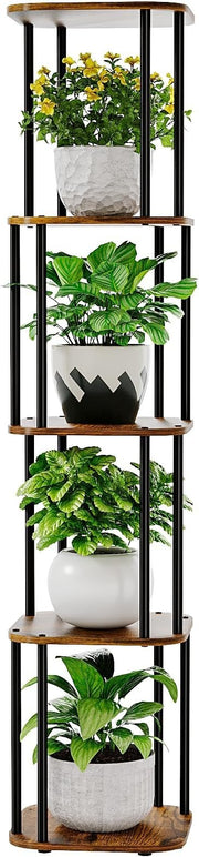 5 Tier Metal Wood Plant Stand Indoor Outdoor Tall Flower Shelf 29x30x138cm