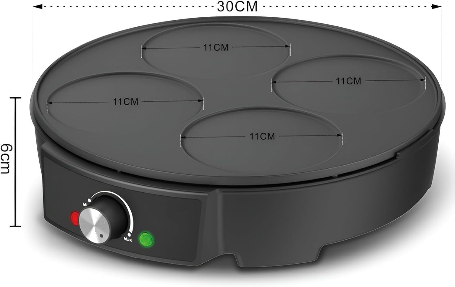 Electric Crepe Maker Griddle | 1200W Non-Stick Breakfast Pan with Temp Control
