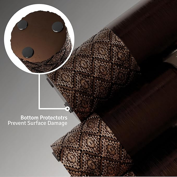 Brown Decorative Vase Set of 3 Modern Table Centerpieces Home Décor