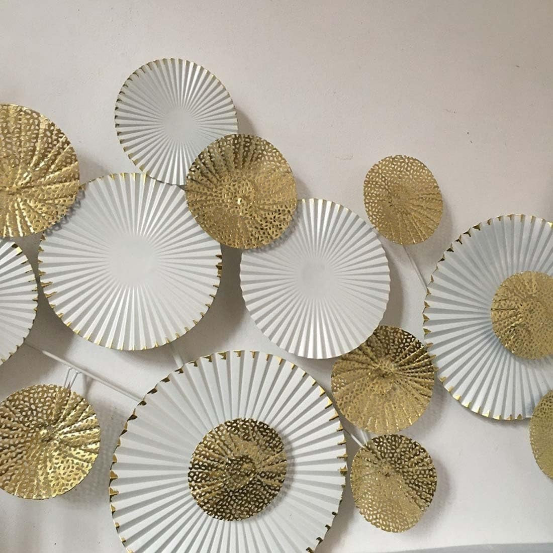 Modern Metal Wall Art 3D Round Sculpture Home Wall Decor White