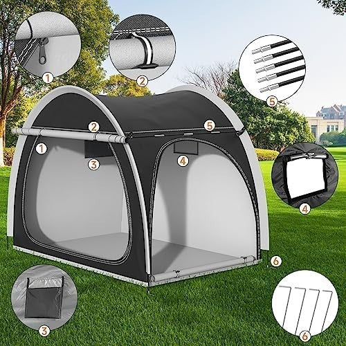 Waterproof Bike Storage Tent 3-4 Bikes Outdoor Green Garden Shed