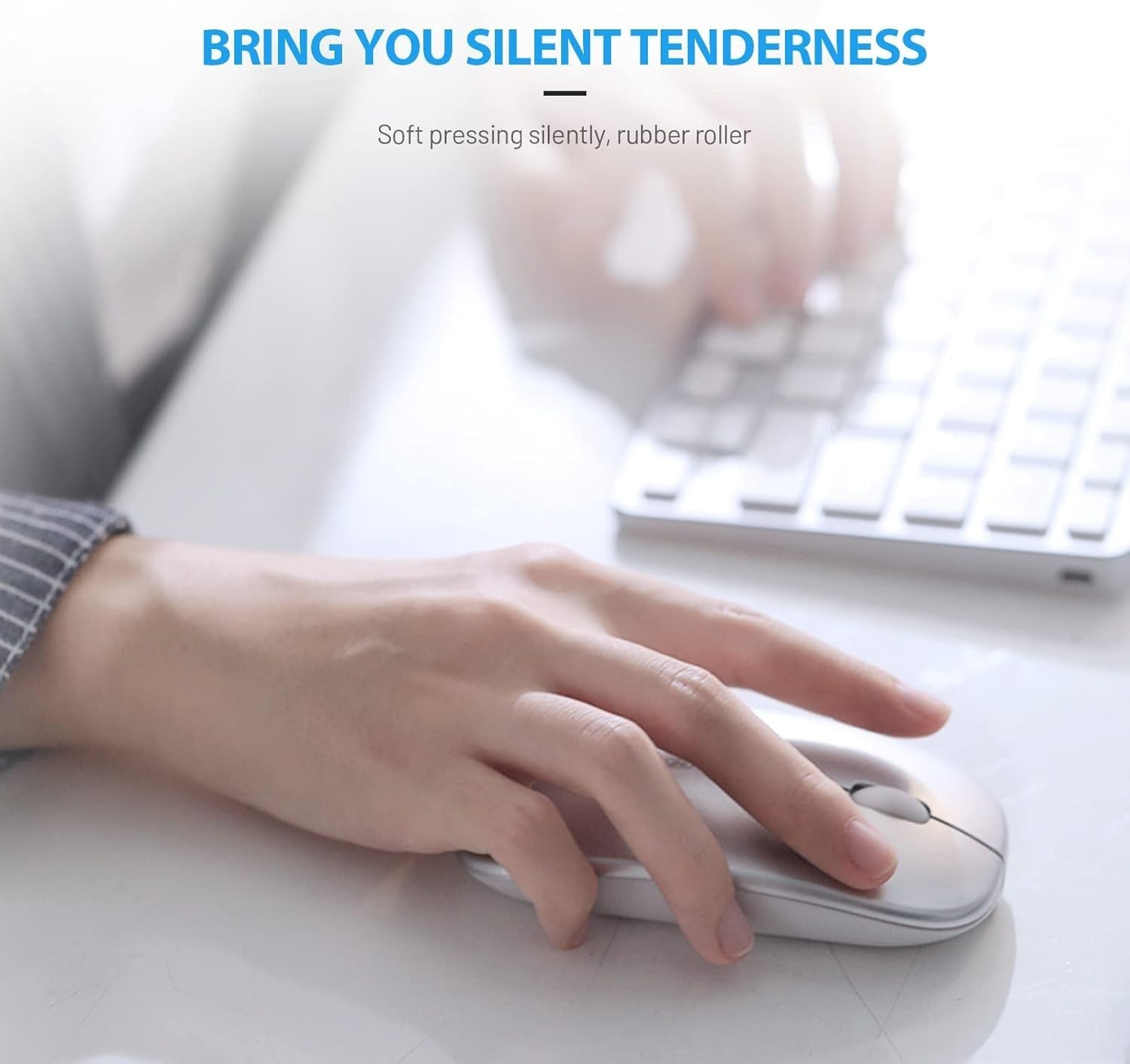 Tri-Mode Bluetooth Wireless Mouse Silent Rechargeable 1600 DPI Laptop PC