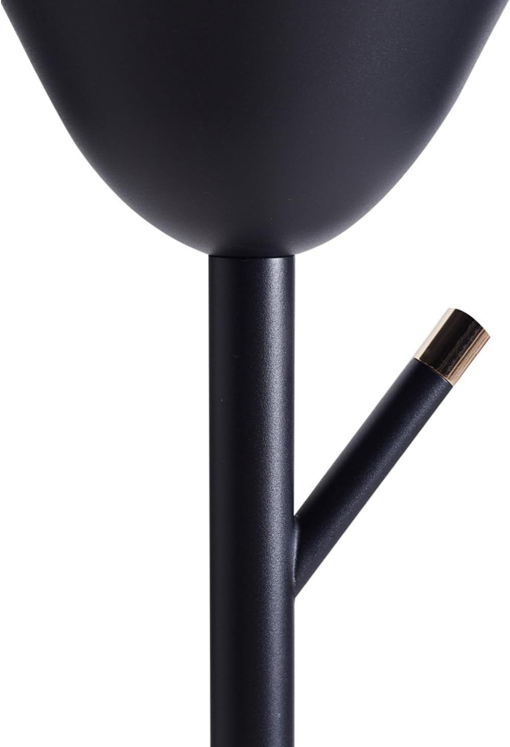 Black Floor Lamp with Coat Rack Hooks Standing Reading Light E14